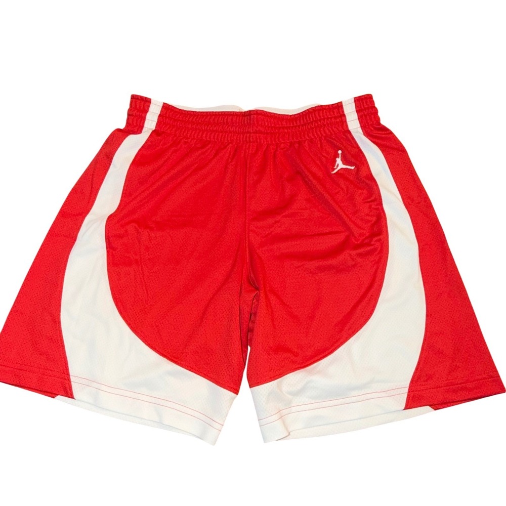 NWT Jordan Womens Dri-FIT Basketball Shorts Red White Jumpman Size Medium Sporty